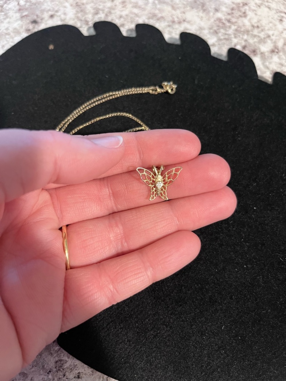 Vintage H.J. Sherman 12K Gold Filled Styled By Marvel Butterfly Necklace - Picture 3 of 11